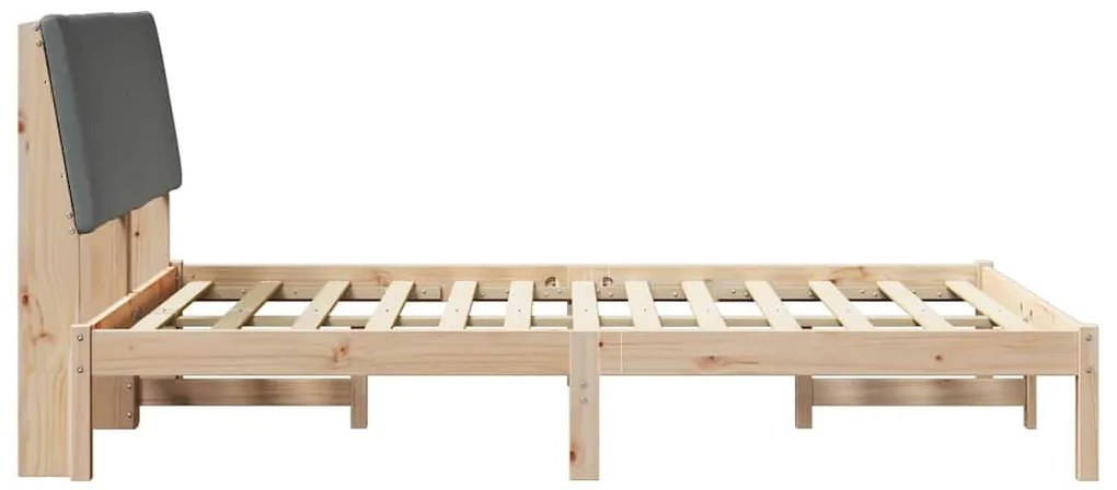 vidaXL Σκελετός Κρεβατιού Καφέ και σκούρο γκρι 140 x 190 cm