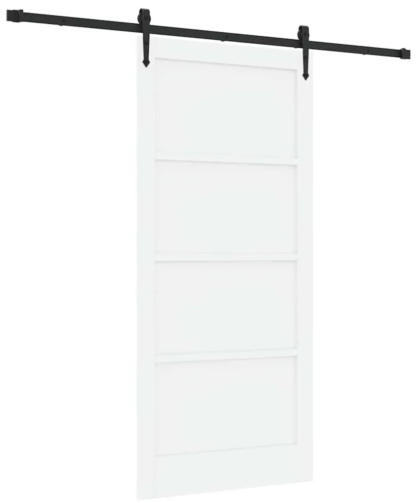 vidaXL Συρόμενη Πόρτα Χειροκίνητος Λευκό 93 x 202 cm Μασίφ ξύλο πεύκου