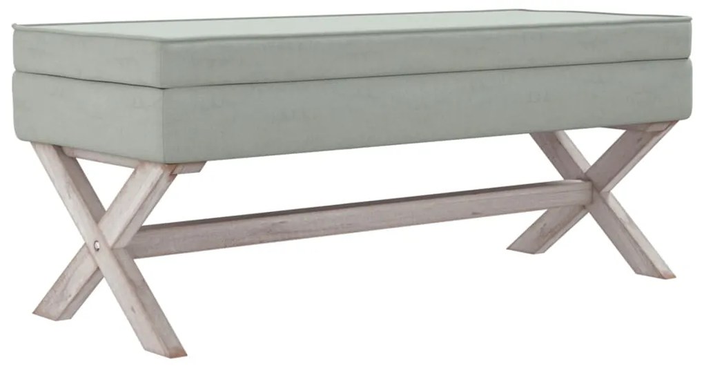 vidaXL Σκαμπό Αποθήκευσης Ανοιχτό Γκρι 110 x 45 x 49 εκ. Βελούδινο