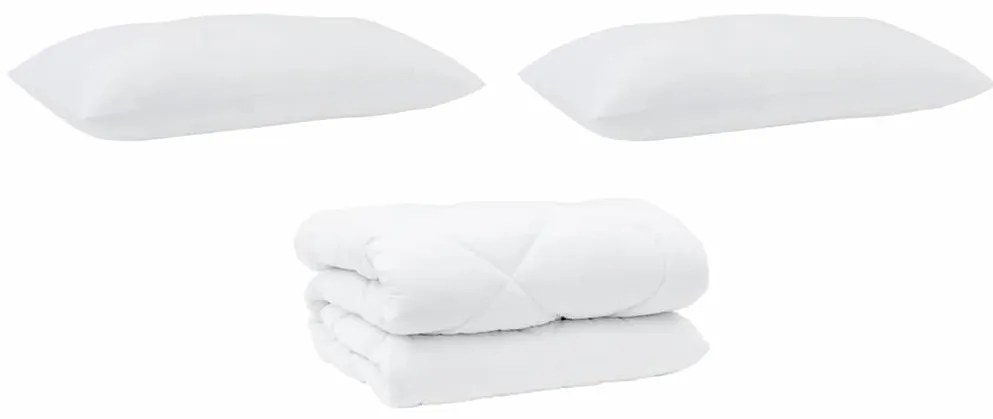 vidaXL Πάπλωμα Άλλο με μαξιλάρι 3 pcs Λευκό 240 x 200 cm Μικροΐνες