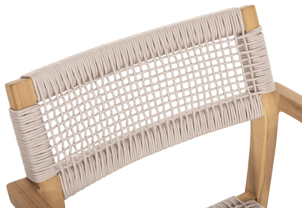 ΠΟΛΥΘΡΟΝΑ CHARLOTTE HM9637.07 ΞΥΛΟ TEAK ΦΥΣΙΚΟ &amp; ΜΠΕΖ ΣΧΟΙΝΙ 58x61x81Yεκ. (1 Τεμμάχια)