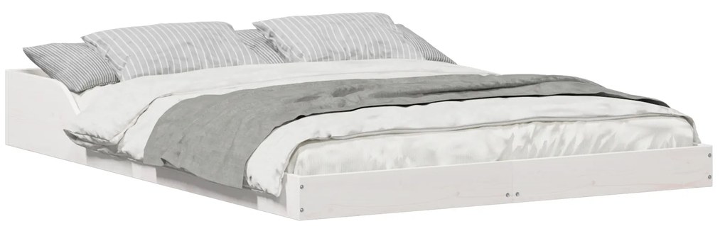 vidaXL Σκελετός Κρεβατιού Λευκό 140 x 190 cm Μασίφ ξύλο πεύκου