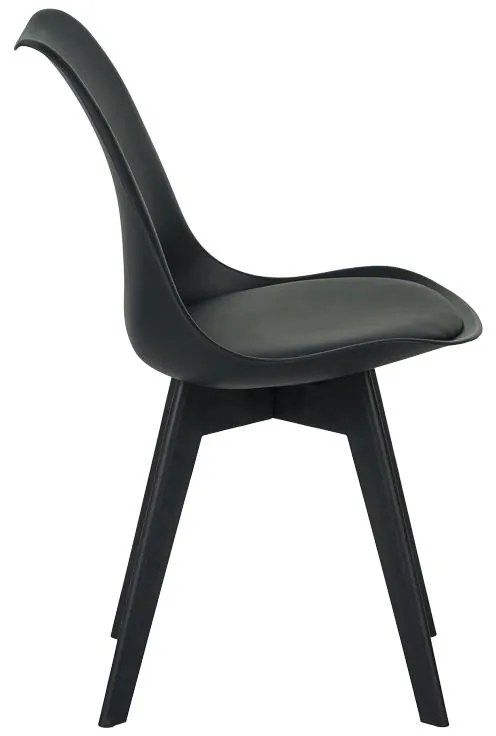 Καρέκλα Gaston I PP-PU σε μαύρη απόχρωση 48.5x53.5x81.5εκ. 48.5x53.5x81.5 εκ.
