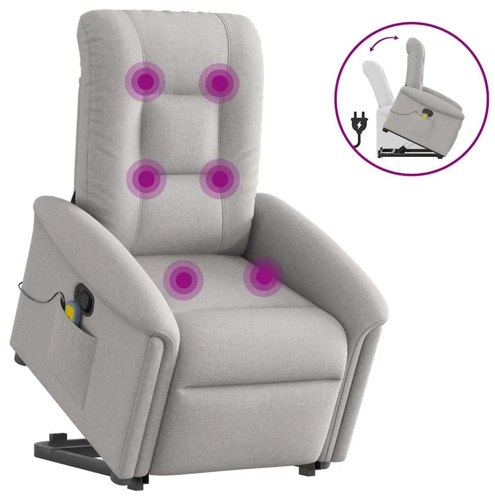 Μόνιμη πολυθρόνα μασάζ καρέκλα ανάκλισης σύννεφο γκρι ύφασμα