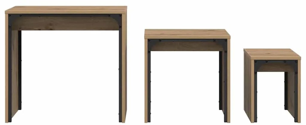 vidaXL Φωτιστικό Τραπεζάκι 3 pcs artisan δρυς 60 x 35 x 56 εκ.