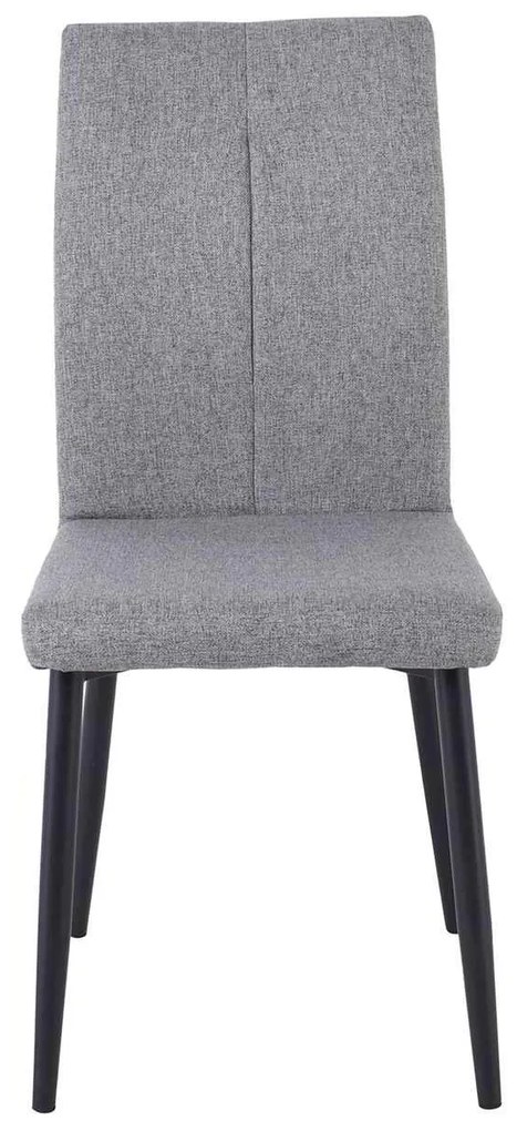 Καρέκλα Μεταλλική MINA Μαύρη/Ύφασμα Grey-Brown 43x56x97cm (Σετ 6 ΤΕΜ)
