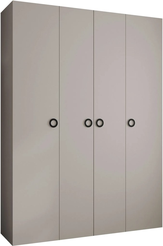 Ντουλάπα Como I 180 Τετράφυλλη-Cashmere - Μαύρο