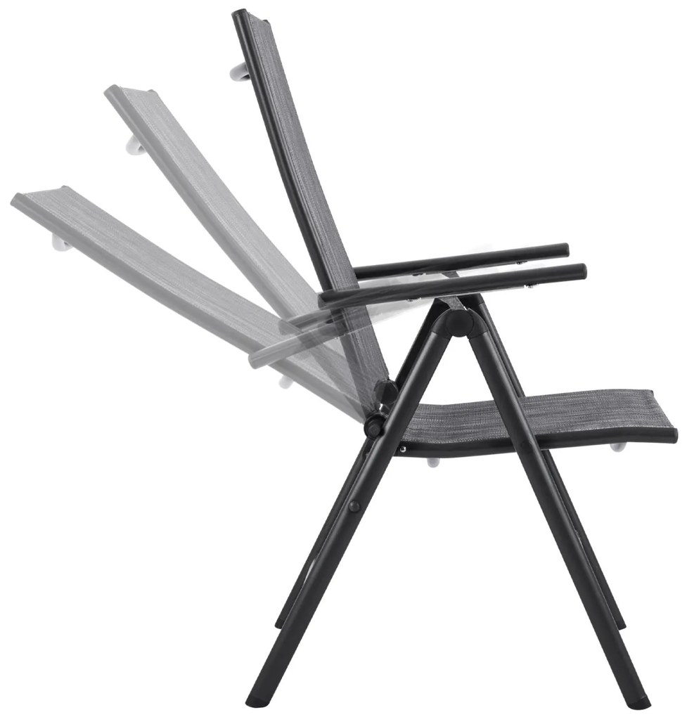 Καρέκλα - Πολυθρόνα ZURI C5700.01 Μεταλλική Πτυσσόμενη 7 Θέσεων με Textilene Γκρί 55x70x103Υ εκ. 2αδα 55x70x103 εκ.