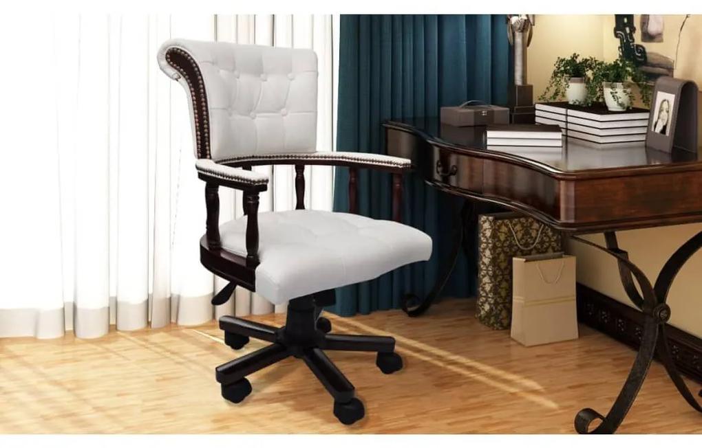 Καρέκλα Γραφείου Περιστρεφόμενη Λευκή - Λευκό