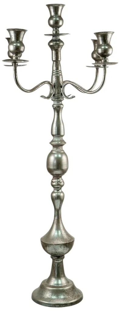 Κηροπήγιο Μεταλλικό Ασημί 38,5x38,5x83εκ. Zen Collection 24.38.51022