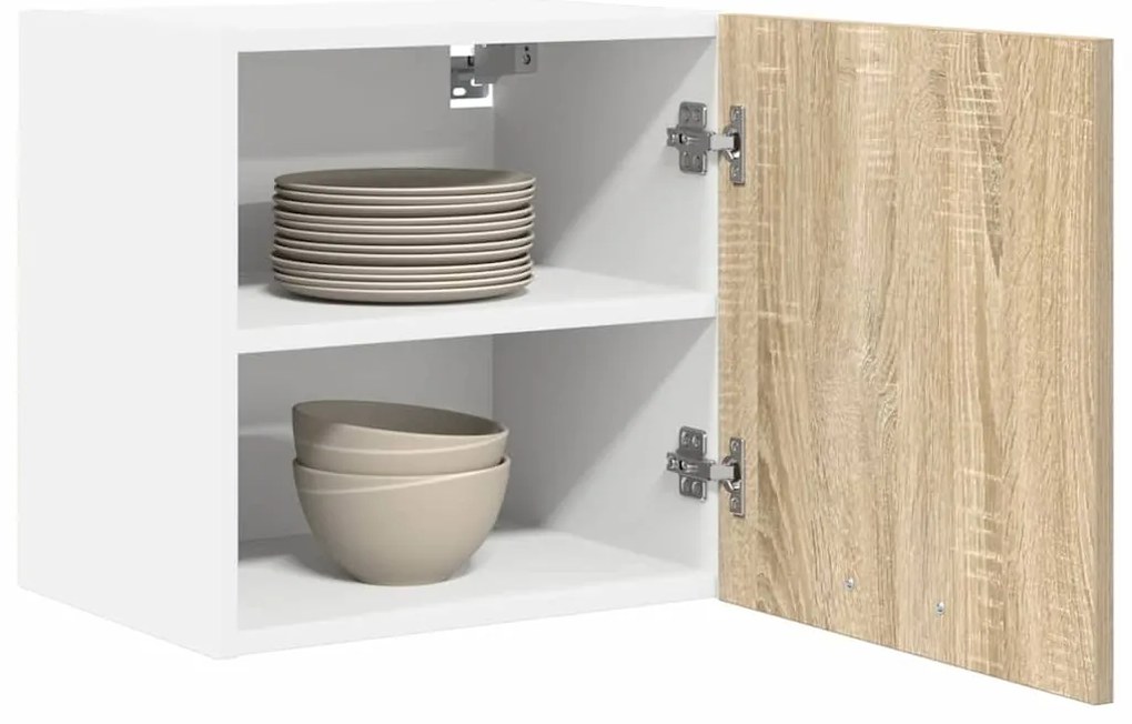 vidaXL Κρεμαστό ντουλάπι Riga Σομόνα Δρυς και Λευκό 40 x 31 x 40 εκ.