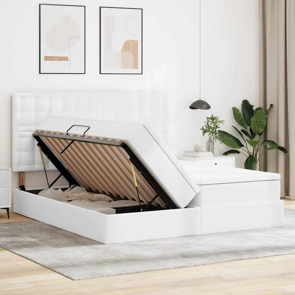 vidaXL Κρεβάτι με αποθηκευτικό χώρο και στρώμα με στρώμα 200 x 200 cm
