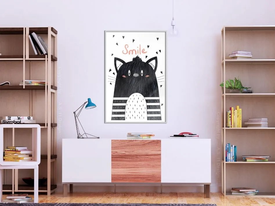 Αφίσα - Cheerful Kitten - 30x45 - Χρυσό - Χωρίς πασπαρτού