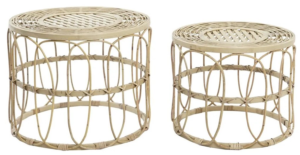 Σετ με 2 τραπέζια DKD Home Decor Καφέ 50 x 50 x 40 cm 50 x 50 x 41,5 cm
