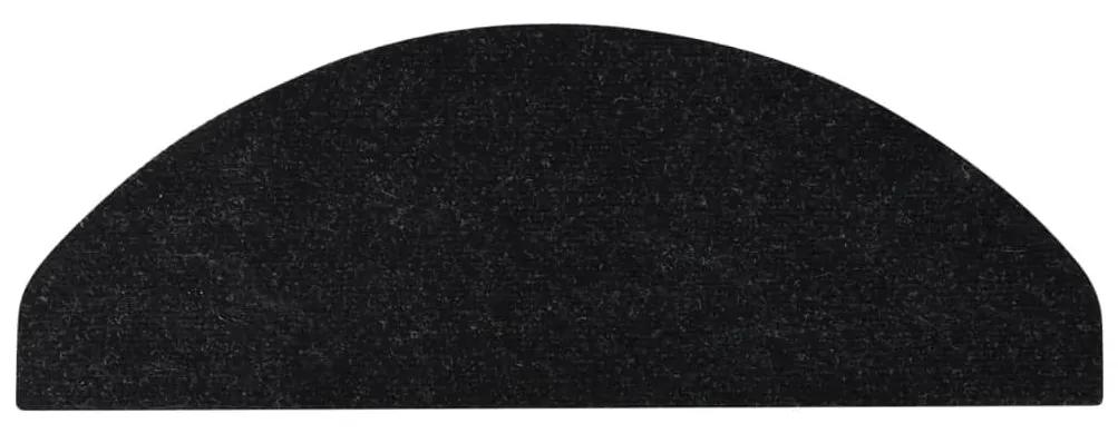 Πατάκια Σκάλας Αυτοκόλλητα 15 τεμ. Μαύρα 65x22,5x3,5 εκ. - Μαύρο