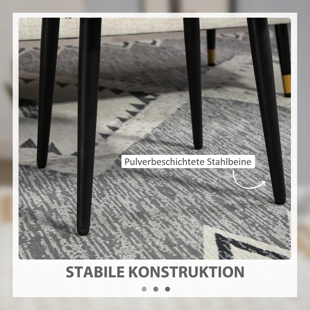 HOMCOM Σκαμπό, υποπόδιο, επενδυμένο κάθισμα, όψη κασμίρ, ατσάλινα πόδια, 42 x 42 x 44 cm, σκούρο γκρι