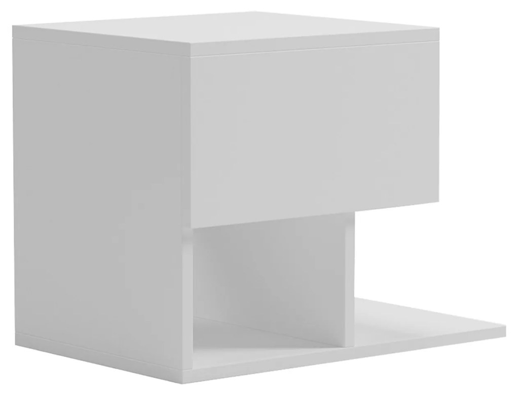 Κομοδίνο Caspian Μελαμίνη Σε Λευκό 46,8x33x36,8Υεκ