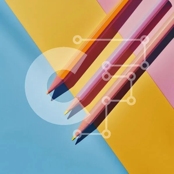 Intra Συλλεκτικό Ξύλινο Παζλ Plywood 4mm - Πολύχρωμα μολύβια σε ζωντανό φόντο Σε Ξύλινο Κουτί - Διαστάσεις: 10x10 cm – 25 κομμάτια