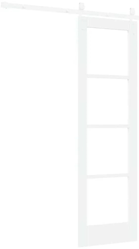 vidaXL Ολισθητή Πόρτα Λευκό 61 x 198.5 εκ. Ξύλο και μέταλλο