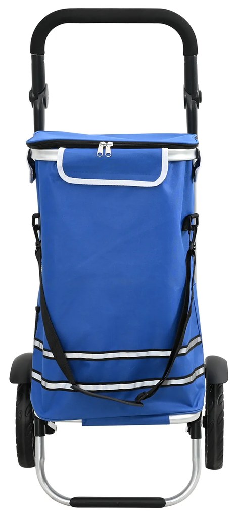 vidaXL Καρότσι Αγορών Μπλε 36.5 x 46.5 x 100.5 εκ Ύφασμα Oxford