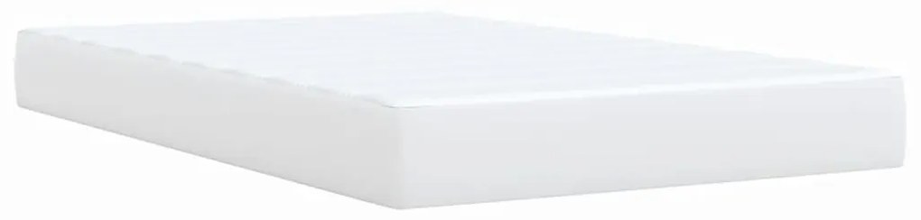 vidaXL Κρεβάτι Boxspring με Στρώμα Λευκό 120x190εκ.από Συνθετικό Δέρμα