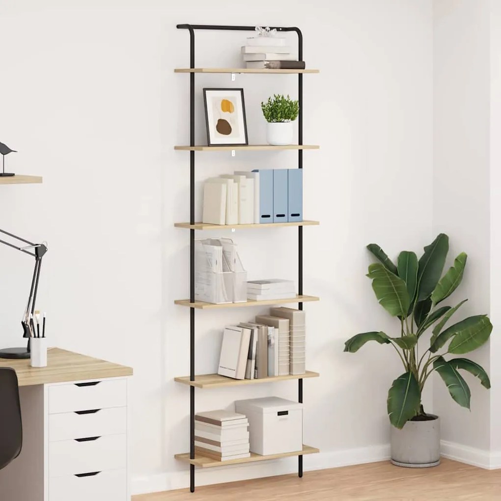 vidaXL Ράφι Βιβλίων Sonoma Δρυς 60 x 24 x 203 εκ Επεξεργασμένο ξύλο