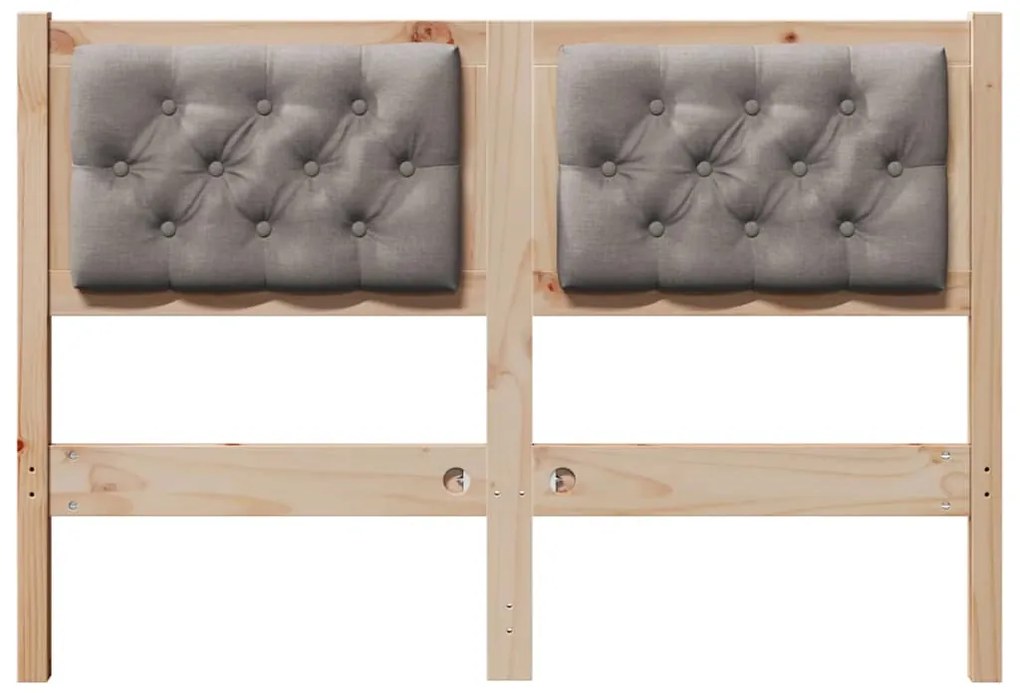 vidaXL Κεφαλάρι Άλλο Καφέ και ταμπά 135 cm Μασίφ ξύλο πεύκου