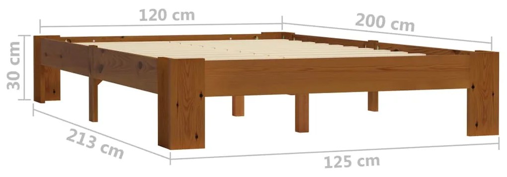 ΠΛΑΙΣΙΟ ΚΡΕΒΑΤΙΟΥ ΑΝΟΙΧΤΟ ΚΑΦΕ 120 X 200 ΕΚ. ΜΑΣΙΦ ΞΥΛΟ ΠΕΥΚΟΥ 283288