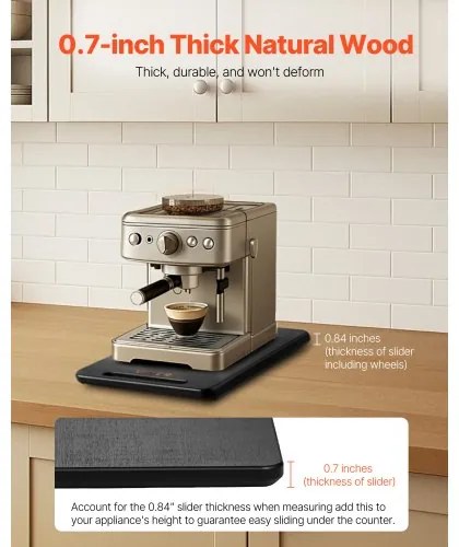 VEVOR Appliance Slider 16 x 12 in Sliding Tray for Coffee Maker Black