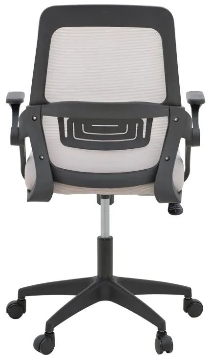 Καρέκλα Γραφείου Reji με Μesh Ύφασμα Γκρι - Μπεζ &amp; Μαύρο σκελετό 58x60x89-99εκ. 58x60x99 εκ.