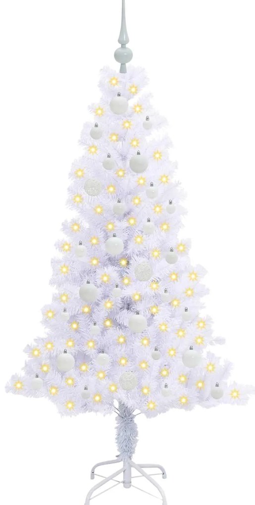 vidaXL Τεχνητό Χριστουγεννιάτικο Δέντρο Λευκό 150 cm PVC και Χάλυβας