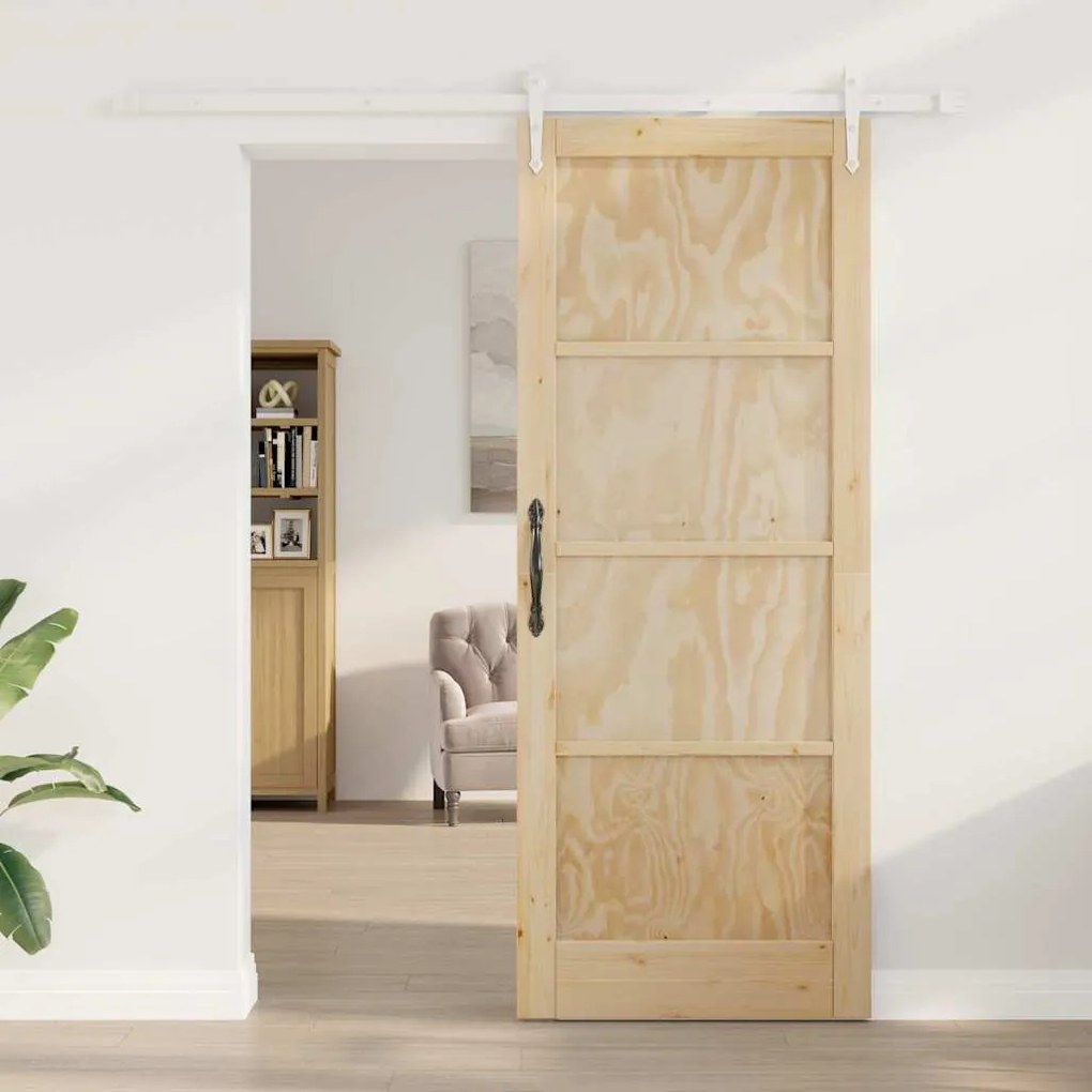 vidaXL Συρόμενη Πόρτα Άλλο ORKDAL Φυσικό και λευκό 83 x 211 εκ.