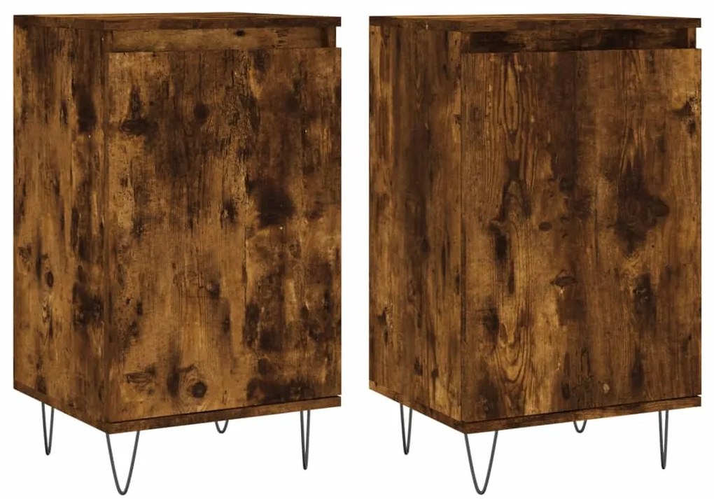 vidaXL Ντουλάπια 2 τεμ. Καπνιστή Δρυς 40x35x70 εκ. από Επεξεργ. Ξύλο