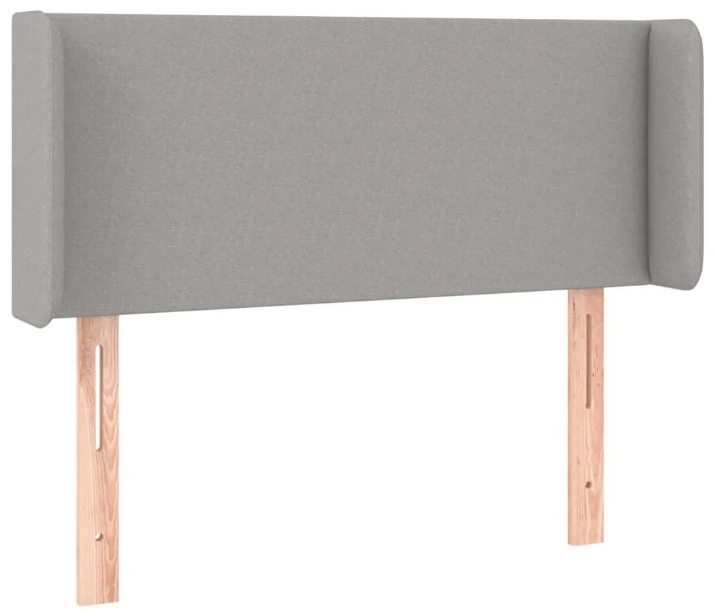 Κεφαλάρι με Πτερύγια Ανοιχτό Γκρι 93x16x78/88 εκ. Υφασμάτινο - Γκρι