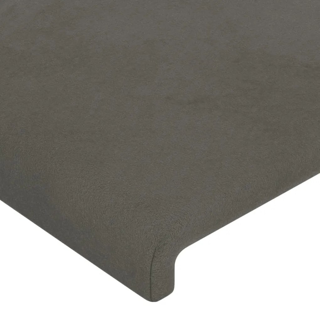 Κεφαλάρι με Πτερύγια Σκούρο Γκρι 163x16x78/88 εκ. Βελούδινο 3118543