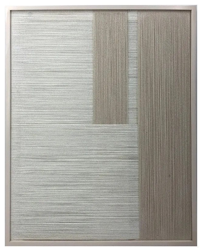 Πίνακας Με Ξύλινη Κορνίζα Και Νήμα Μπεζ ESPIEL 60x3x80εκ. NIM122