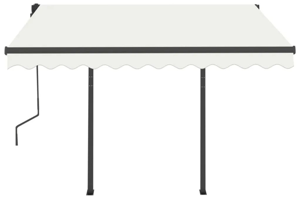 vidaXL Τέντα Συρόμενη Αυτόματη με Στύλους Κρεμ 3,5x2,5 μ.