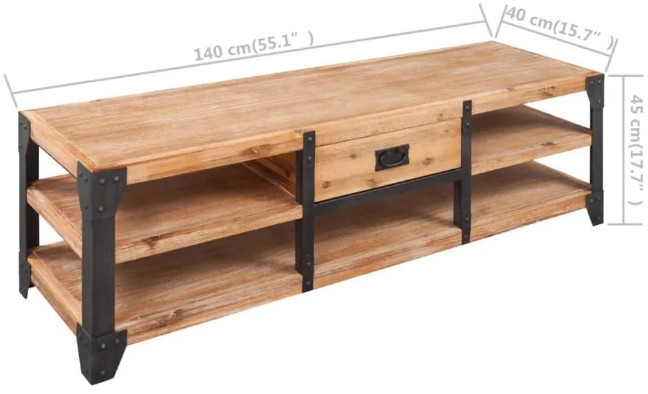 vidaXL Έπιπλο Τηλεόρασης 140 x 40 x 45 εκ. από Μασίφ Ξύλο Ακακίας