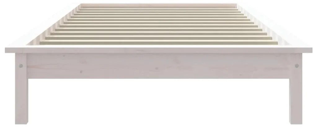 vidaXL Πλαίσιο Κρεβατιού Λευκό 90x190 εκ. Μασίφ Ξύλο Πεύκου Single