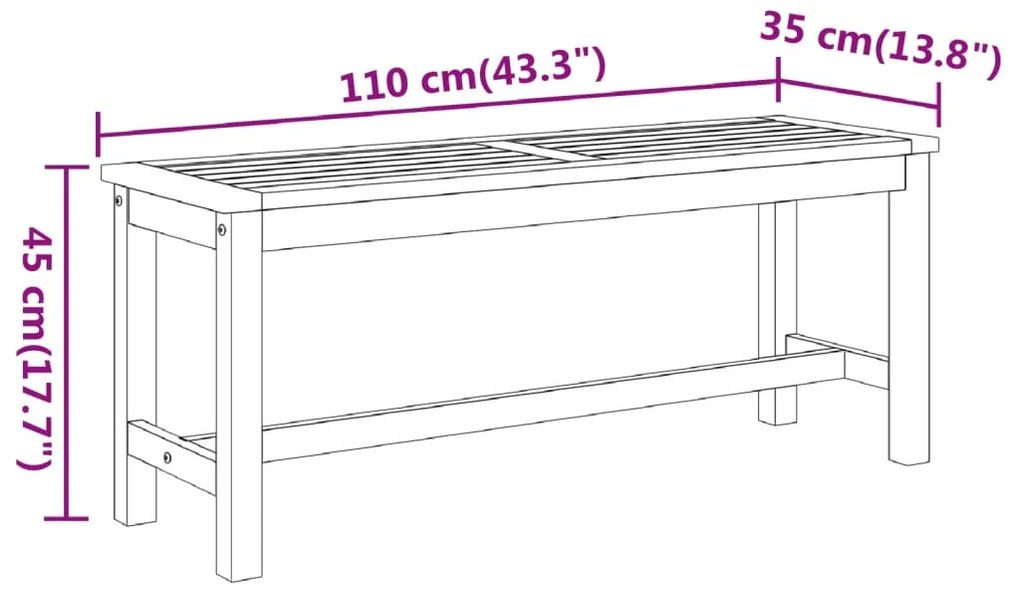 ΠΑΓΚΑΚΙ ΚΗΠΟΥ 110X35X45 ΕΚ. ΑΠΟ ΜΑΣΙΦ ΞΥΛΟ ΑΚΑΚΙΑΣ 319419