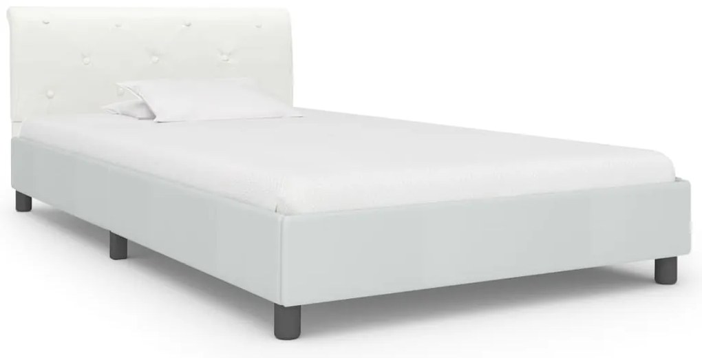 vidaXL Πλαίσιο Κρεβατιού Λευκό 90 x 200 εκ. από Συνθετικό Δέρμα