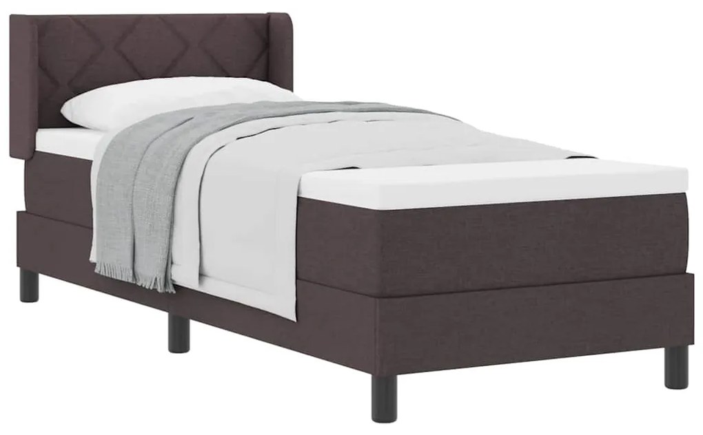 vidaXL Κρεβάτι box spring με στρώμα με στρώμα Σκούρο Καφέ 80 x 200 cm