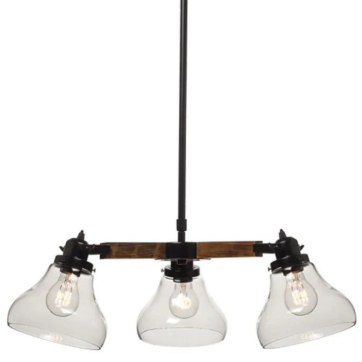 Φωτιστικό Οροφής Τρίφωτο Aca Paralia OD905003P Black Matt/Wood