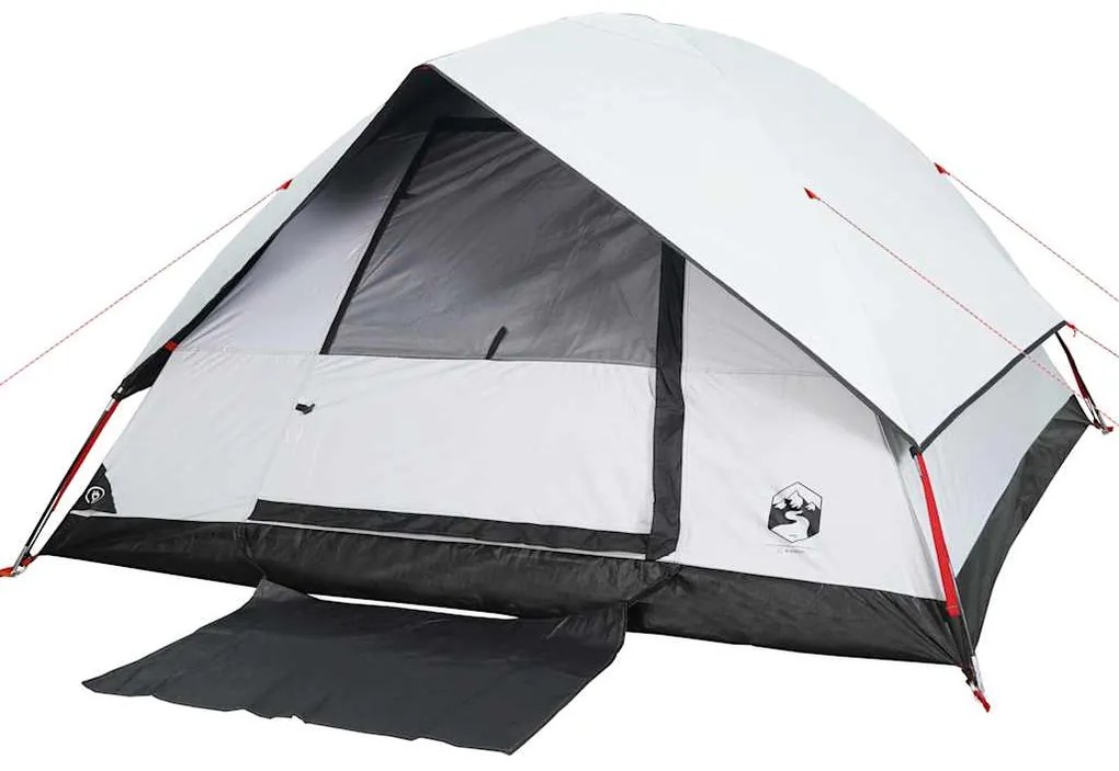 vidaXL Σκηνή Οικογενειακή 6 Ατόμων Αδιάβροχη Λευκή Ύφασμα Συσκότισης