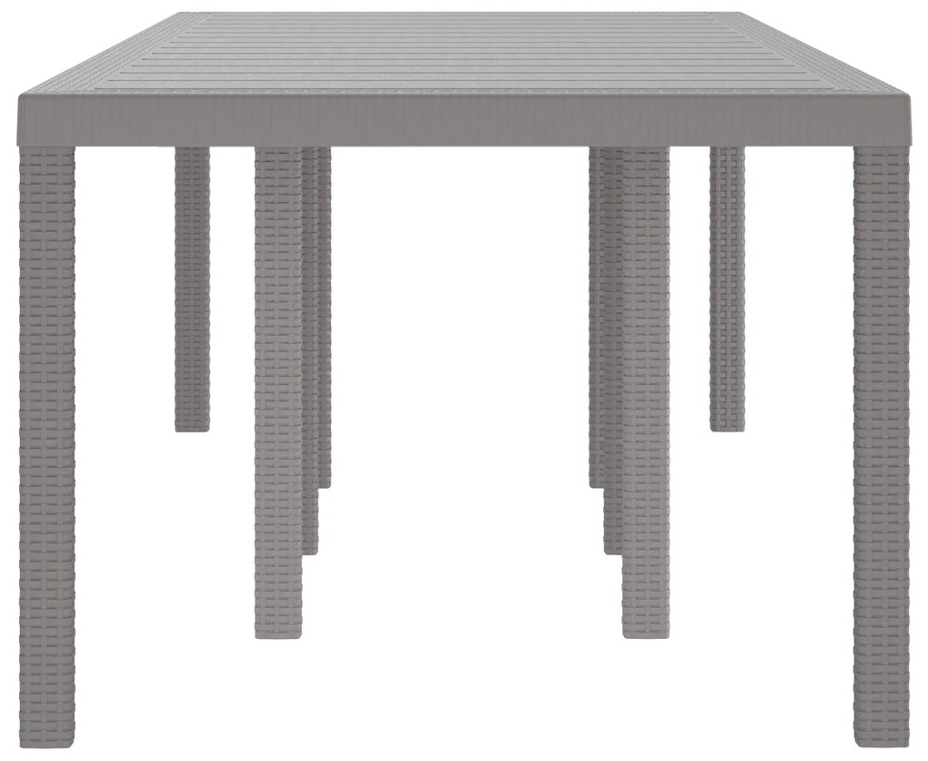 vidaXL Τραπέζι Κήπου Ανοιχτό Γκρι 250x100x73 εκ. Πολυ Ράτταν