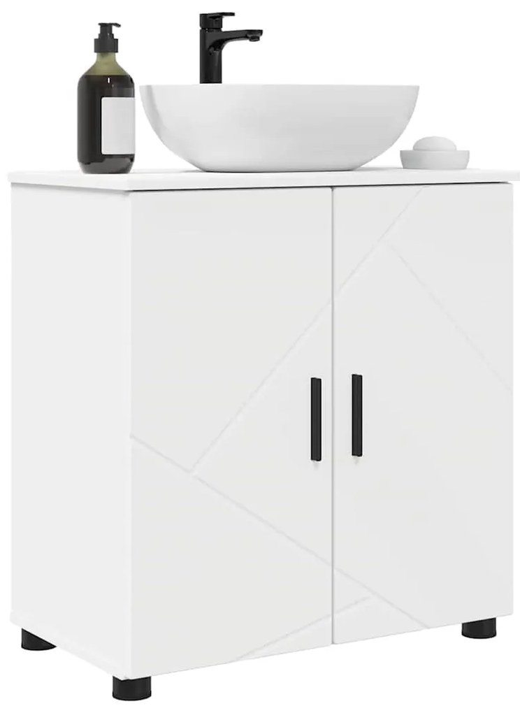 vidaXL Ντουλάπι Μπάνιου Λευκό 61 x 35 x 64 εκ. Επεξεργασμένο ξύλο