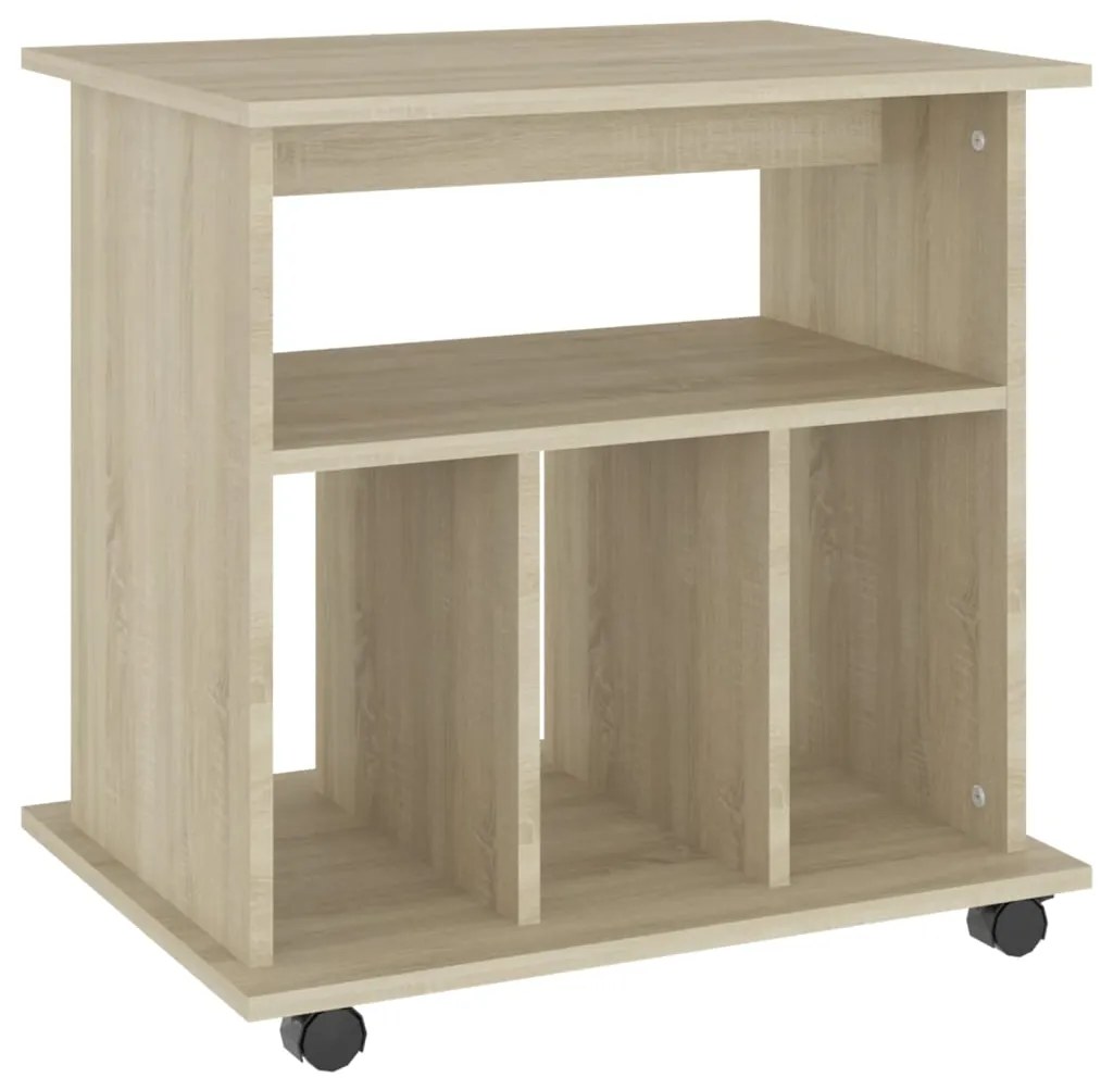 vidaXL Ντουλάπι Τροχήλατο Sonoma Δρυς 60 x 45 x 60 εκ. από Επεξ. Ξύλο