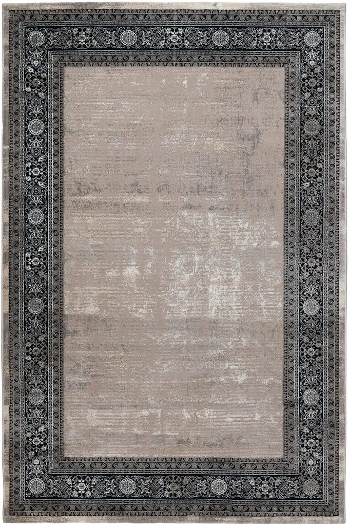 Χαλί Indilook 4462A 62 Black-Dark Grey Βιοκαρπέτ 200X290cm