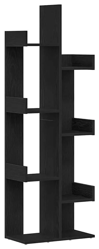 vidaXL Βιβλιοθήκη Μαύρη δρυς 48 x 25.5 x 140 εκ Επεξεργασμένο ξύλο