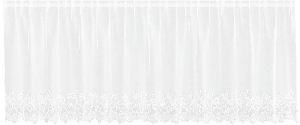 vidaXL Κουρτίνα Δαντέλας με κουρτίνες Floral Λευκό 400 x 100 cm Πολυεστέρας
